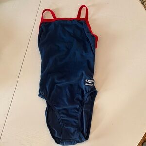 Speedo One Piece Swimsuit - Navy and Red